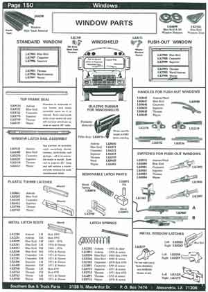 Blue Bird Bus Window Parts