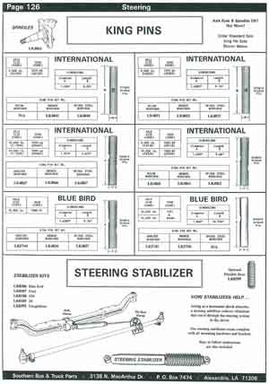 King Pins for International or Bluebird School Buses